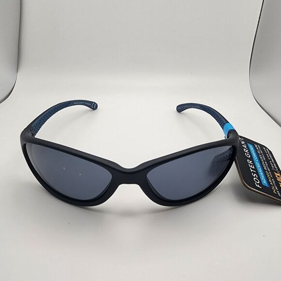 NWT Foster Grant Advanced Comfort Black & Blue Polarized Sunglasses - Picture 1 of 4